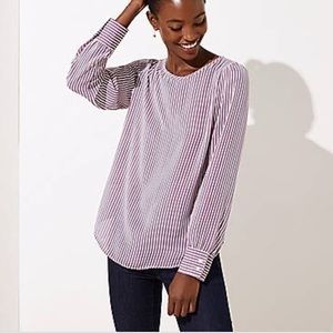 Loft Striped Shirttail Blouse